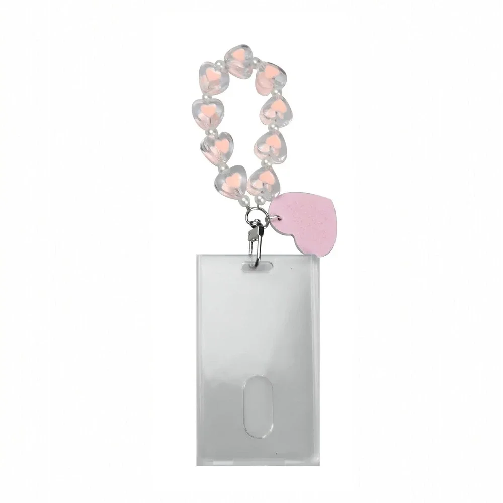 Kpop Photocard Holder Keychain Love Bead Bracelet ID Badge Bus Student Card...